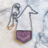 Raspberry Sheen Sapphire Slice Necklace